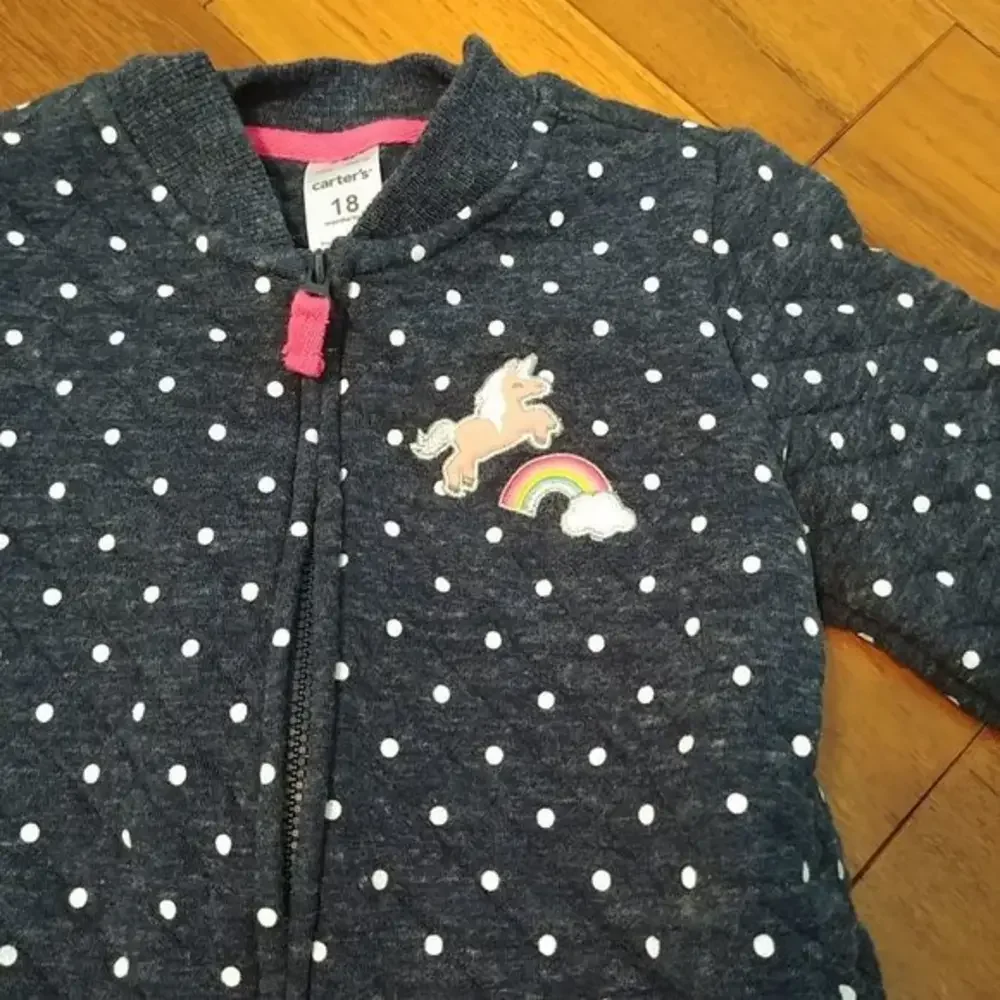 Carters Polka Dot Unicorn‎ Rainbow Jacket